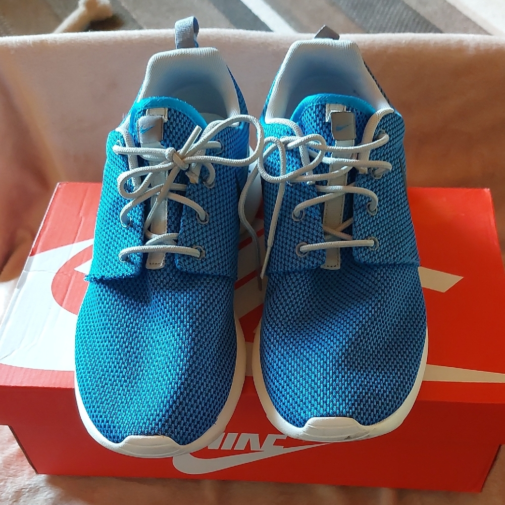 Nike Blue and White Sneakers with Breathable Mesh